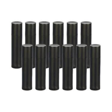 Imagem de Tubos De Bálsamo Labial De Plástico Preto 12/24/48pcs Frascos De Batom