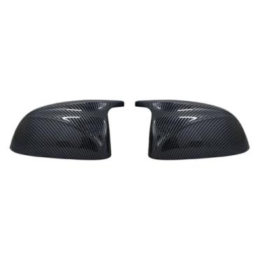 Imagem de Fibra de carbono carro vista traseira porta asa espelho lateral capa tampas caso escudo Compatível com bmw g01 g02 g05 x5 g06 x6 g07 x7 preto m3/estilo(Carbon fiber pattern)