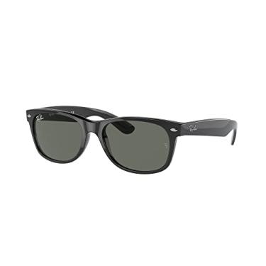 Imagem de Ray-Ban Pacote de óculos de sol RB2132F: RB 2132F NEW WAYFARER e coleira universal de silicone antiderrapante, New Wayfarer Preto G-15 Verde/G-15 Verde, 58 mm