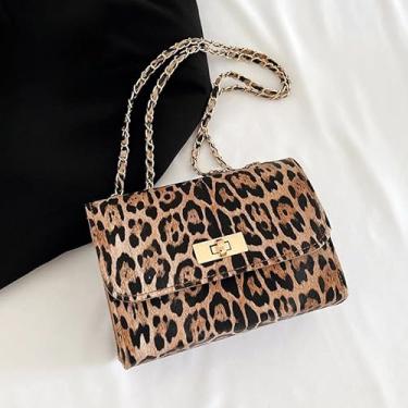 Imagem de Bolsa de ombro quadrada, bolsa transversal de design exclusivo com alça ajustável, bolsa feminina moderna, Marrom, Bolsa de ombro