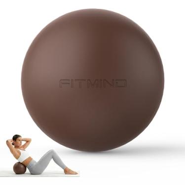 Imagem de FITMIND Bola de Pilates 20 cm, pequena bola de ioga extra grossa, mini bola de pilates com bomba, superfície antiderrapante pequena bola de exercício para fisioterapia, alongamento, força e