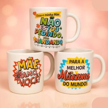 Imagem de Caneca de Porcelana 120 ml — Especial Dia das Mães com Frases Afetivas e Estampas Variadas