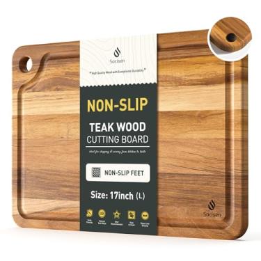 Imagem de Tábua de cortar madeira, tábua de corte dupla face, tábua de servir, cozinha, essencial, casa, aquecimento, anfitriã, presente bandeja de servir para Natal, casamento, aniversário, aniversário, marrom