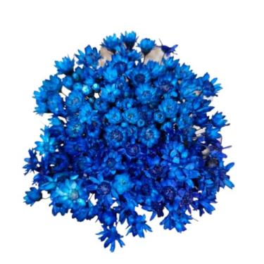 Imagem de Buque de Flores Artificiais Sempre Viva - Kit com 1.600 Flores, Tipo 1 Extra, Arranjo Decorativo para Presentes e Decoração(Azul Escuro,1 buquê (200 florzinhas))