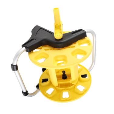 Imagem de GLOGLOW Carrinho de Carretel de Mangueira de Jardim, Armazenamento de Mangueira de Alumínio Resistente para Tubulação de água de 30 M, Fácil de Usar para Gramado e Jardim