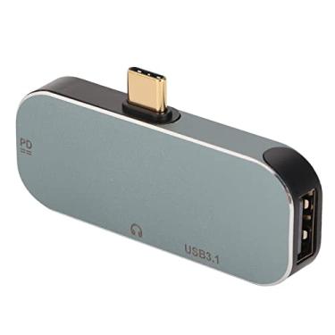 Imagem de Generic Alimentado Type C Dock 5 Em 1 Adaptador Multiporta Hot Swappable 100W PD de Carregamento Adaptador USB C para OS X Liga de Alumínio Prateada para Laptops