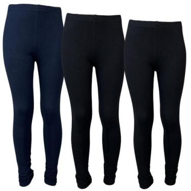 Imagem de Kit 3 Calça Infantil Legging Cotton Menina Flanelada Esport - GIP ECOM