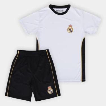 Imagem de Conjunto Balboa Juvenil Real Madrid Símbolo Camisa + Bermuda Masculino-Masculino