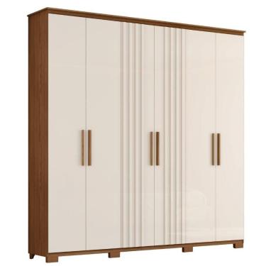 Imagem de Guarda Roupa Casal 6 Portas 214 Cm Avila Nature Off White Henn Nature Off White