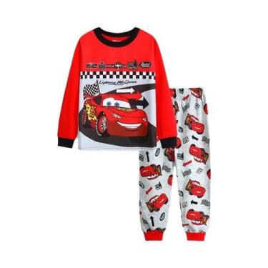 Imagem de Conjunto De Pijamas De Carros McQueen Para Meninos, Pijamas De Algodão