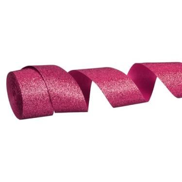 Imagem de PATIKIL Rolo de fita de glitter metálico, 2,5 cm x 10 metros, fita brilhante de um lado, rolos de tecido de embrulho de presente para artesanato faça você mesmo, buquê de casamento, decoração de Natal