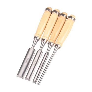 Imagem de 4PCS Conjuntos de Gubias Madeira Gubia Carpinteiro Gouge Firmer Ferramenta Marcenaria Cabos com Grip Macio Manual Ponta Aço Longevidade Cabo Uso Ampla