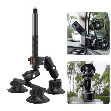 Imagem de Suporte de câmera de carro para Insta360, ventosa 3 em 1 com bastão invisível de selfie de 118 cm para Insta360 X3 X2 X ONE, GoPro, suporte de carro com rotação de 360° para janela de para-brisa, capô de carro, teto superior, tampa do porta-malas