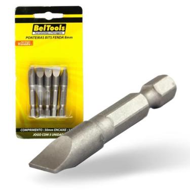 Imagem de Kit 5 Ponta Bit Fenda CV 50mm x 1/4 x 8,0mm Beltools