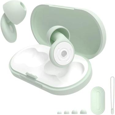 Imagem de Tampões de ouvido para cancelamento de ruído do sono -30dB, tampões de ouvido de silicone reutilizáveis para redução de ruído, protetores de ouvido de proteção auditiva com 8 orelhas e estojo de