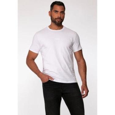 Imagem de Camiseta Guess Slim Masculina Algodão Gola Redonda Branco-Masculino