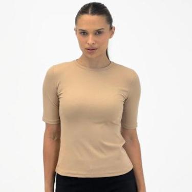 Imagem de Blusa Alpelo Canelada Básica Manga Curta Feminina-Feminino