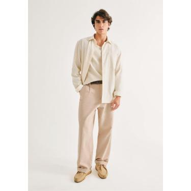 Imagem de Calça Masculina Reta Em Alfaiataria Com Linho-Masculino