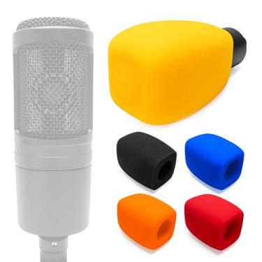 Imagem de Voarmaks Capa de microfone de espuma de para-brisas AT2020 compatível com Audio-Technica AT2020 AT2035 AT2040 AT2050 ATR2500 ATR2500X AT4040 AT4033A AT4050 BP40, 1 peça de filtro pop de microfone
