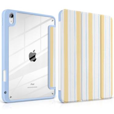 Imagem de Yebiseven Capa para iPad A16 11ª geração 11 polegadas 2025, iPad 10ª geração 11 polegadas 2022 – [suporte de lápis embutido], traseira rígida transparente à prova de choque, suporte de três dobras