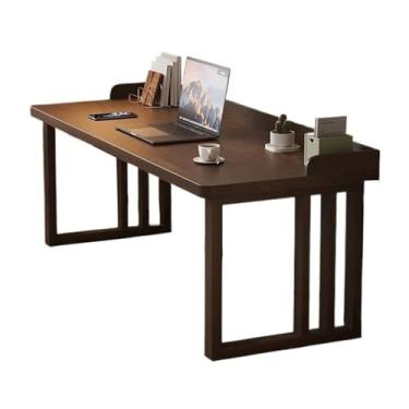 Imagem de KEG801302 Mesa de trabalho simples para escritório doméstico com moldura espessa, mesa de escrita simples moderna para escritório em casa, escrita de nogueira escura (2GG)
