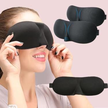 Imagem de 10 peças de máscara de dormir para quem dorme de costas e de lado, máscaras oculares 3D com bloqueio de luz para dormir, proteção ocular de pressão zero para mulheres e homens (22 x 9 cm)