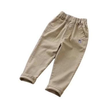 Imagem de Calças Jeans Infantis Estilosas Com Bordado De Desenho Animado Para Me