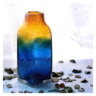 Imagem de Vaso moderno multicolorido, feito à mão, terrário, colorido, para decoração de casamento, decoração de casa, vasos de mesa para centro de mesa de flores (médio)