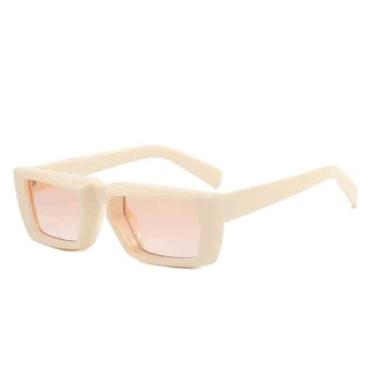 Imagem de Óculos de Sol Jelly Color com Armação Pequena, Proteção UV400, para Esportes ao Ar Livre, Corrida e Ciclismo, Cor Bege Chá