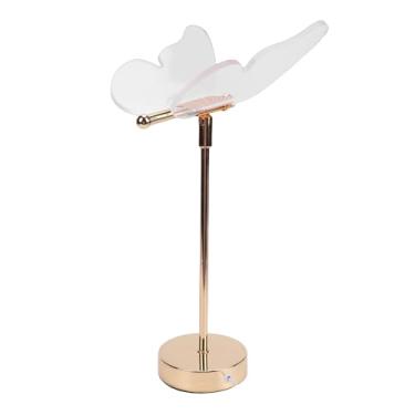 Imagem de Bewinner Abajur de Mesa Elegante, Luz Noturna de Cabeceira Em Liga de Alumínio Com Brilho Suave, Abajur Decorativo Compacto para Dormitório de Quarto, Presente de Leitura para Meninas (Voar)