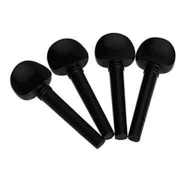 Imagem de 4 peças de Conjunto Tarraxas Afinação para Violino Fiddle Ebano Decoradas com Padrão na Parte Superior Tamanho