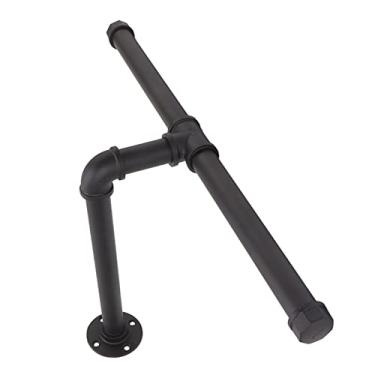 Imagem de Suporte de parede para casaco, tubo de ferro flutuante, cabide multifuncional, organizador de armazenamento para quarto, banheiro, sala de estar, preto