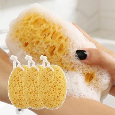 Imagem de Esponja de banho de 3 peças, esponjas esfoliantes macias de banho, esponja de banho de espuma grande para mulheres, suprimentos de limpeza corporal masculina (estilo 4, 15 x 9,5 cm)