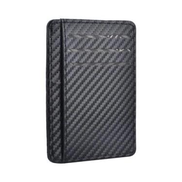 Imagem de Carteira De Couro Slim Masculina Para Bolso Frontal, Porta-Cartões Min