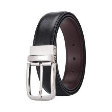 Imagem de Cinto Masculino Reversível De Couro Legítimo Com Fivela De Pino, Cinto