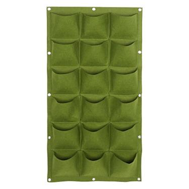 Imagem de Saco de crescimento de plantas, pendurado na parede, bolsos de feltro para jardim vertical, para varanda, decoração de casa, verde, 18, 15, 12, 7 bolsos (Verde 18 portas)