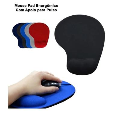 Imagem de Mouse Pad Ergonômico Apoio Suporte Pulso Gel 21x24cm D10