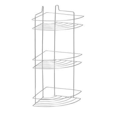 Imagem de Porta Shampoo de Canto Triplo Suporte Cromado Organização Banheiro