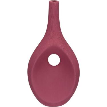 Imagem de Vaso Decorativo Enfeite Casa Aparador Garrafa Home&co Cerâmica 37x19x12cm Terracota