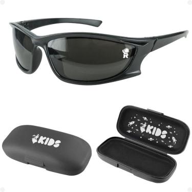 Imagem de Oculos Sol Infantil Esportivo Proteção Uv Criança Menino + Case Criança Acetato Praia Social Casual
