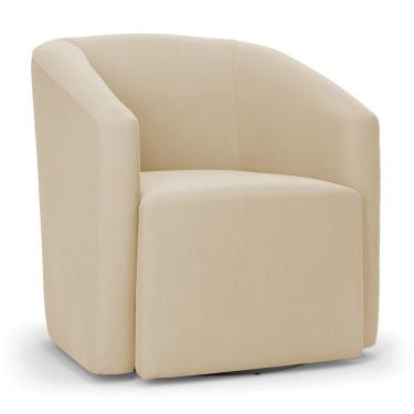 Imagem de Poltrona Stella Max Suede Base Giratória - D'rossi Cor Bege