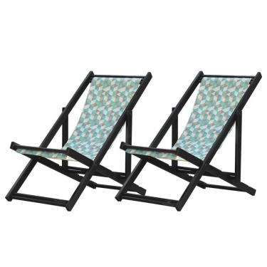 Imagem de Kit 2 Espreguiçadeiras Dobrável Black Sb-triang Azul