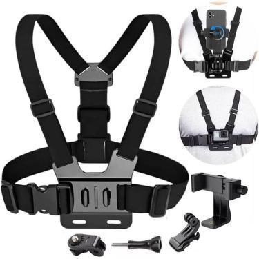 Imagem de Suporte Peitoral Ajustável Compatível Celular E Câmeras De Ação, Esportes, Trilhas E Aventuras