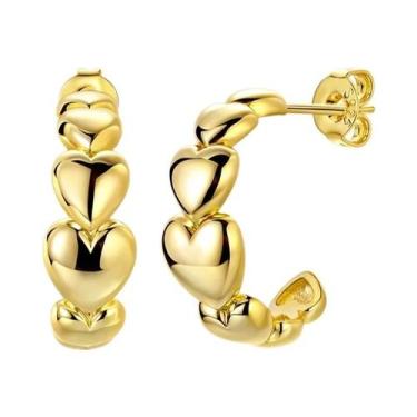 Imagem de Brincos De Argola Pendentes Em Prata Esterlina 925 Ouro Rosê Para Mulh