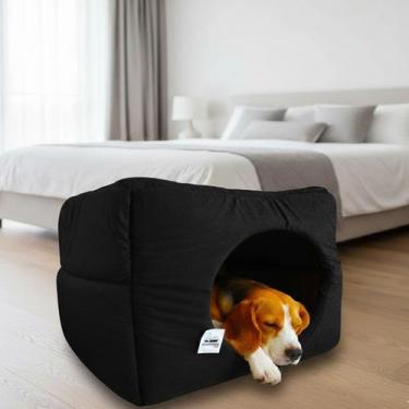 Imagem de Caminha Toca Luxo Gato Cães Lavavel Suede Preto Macio Fofo - - Maxximo