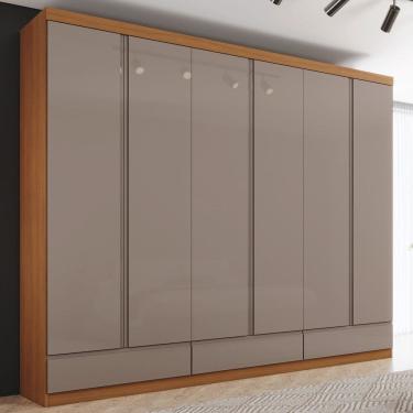 Imagem de Guarda-roupa Casal 06 Portas 09 Gavetas 100% Mdf Imperial Cinamomo/Avelã