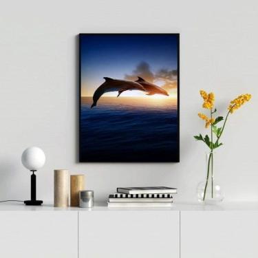 Imagem de Quadro Decorativo Casal De Golfinhos 33X24Cm