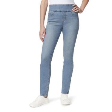 Imagem de Pantalones para Mujer Gloria Vanderbilt Amanda de Tiro Alto con Cintur