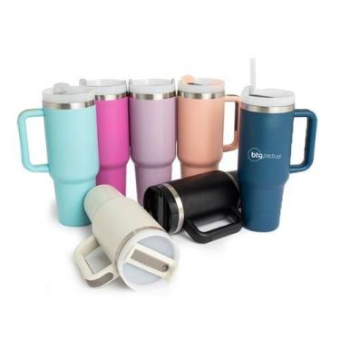 Imagem de Caneca Térmica 1,2L Com Canudo Copo Para Viagem Aço Inox Cerveja Drink