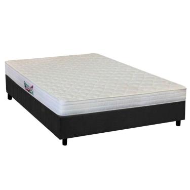 Imagem de Cama Box Casal: Colchão Ortopédico Herval AG65 Frontier + Base CRC Suede Gray(138x188)